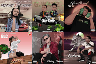 design a dope cartoon music cover art for you in 24hrs