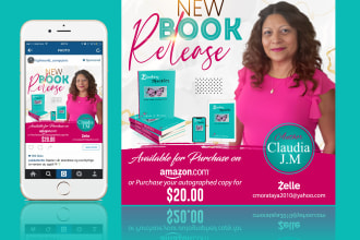 create unique book release or book launch flyer design