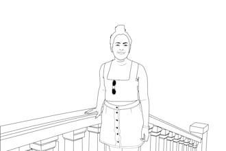 created svg line art illustration and colouring book