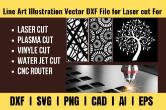 draw line art illustration dxf vector file