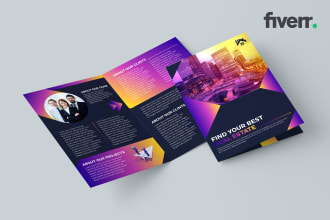 design trifold, bifold brochure, flyer, catalog or company profile