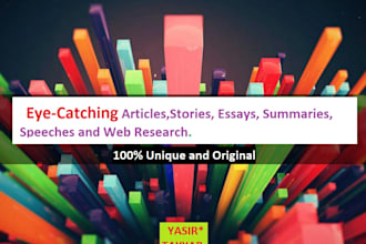 do creative writing and web research