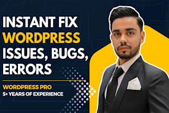 fix any wordpress issues, elementor errors, woocommerce bugs