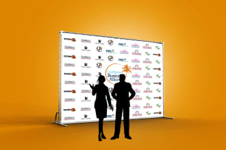 create step and repeat or backdrop banners from your logo
