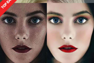 face makeup, photo enhancement and photo retouching