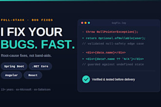 debug and fix java spring boot or dotnet backend bugs