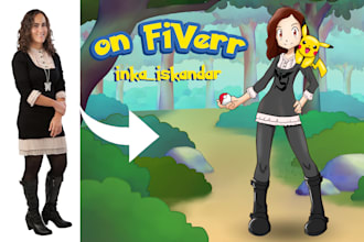draw you in pokemon style as pokemon trainer