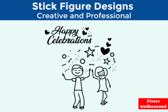 design creative and unique stick figure stickman doodles