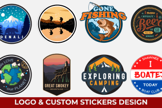 do sticker design, patch, label, badge, and logo design