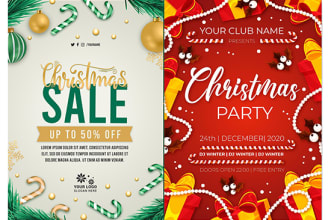 design perfect card, flyer or poster for christmas