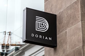 place your logo on realistic wall sign mockup