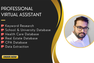do web research, keyword research, email collections for you