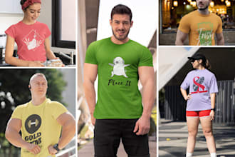 do realistic tshirt mockups for your design
