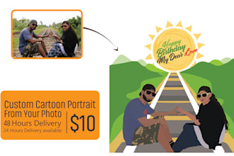 cartoon portrait,vector art,map making from your image