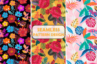 design floral seamless patterns and textile patterns for you