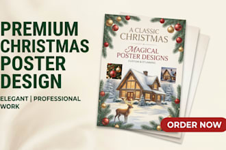 design christmas flyer, new year party poster, banner, invitation card