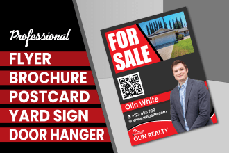 design real estate realtor flyer postcard door hanger yard sign brochure booklet