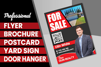 design real estate marketing flyers, postcards, yard signs, brochures, booklets
