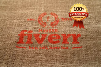 mockup your logo in realistic burlap