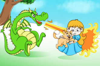 draw a childrens illustration for a story book
