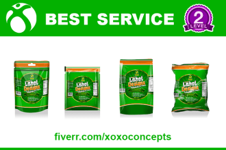 mockup your product label design on packaging bag box bottle