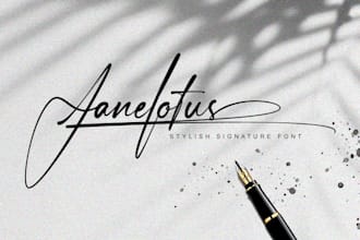 our studio will design unique hand drawn signature logo