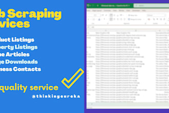 web scrape, extract, mine data from any website into CSV