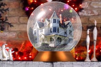 put your pictures, logo and messages in a snow globe