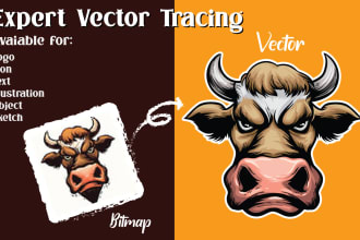 manually tracing bitmap or raster image to vector file