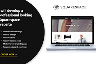 develop professional looking squarespace website