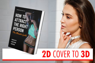 convert your 2d book cover into 10 unique 3d mockups