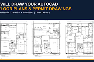 redraw your floor plan into a professional 2d autocad drawing