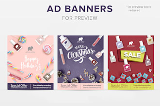 design professional web banners for website, slider