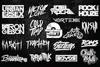 design music band rap typography dj logo initial text and urban streetwear brand