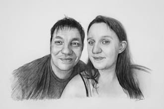 draw your, couples, pencil realistic portrait, sketch