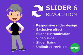 create or fix slider revolution, website slider, banner design