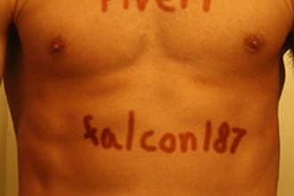 write a message on my chest and/or stomach