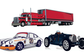 draw vector your car,bike,etc or any property in my style
