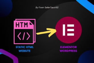 migrate, clone, duplicate static coding HTML website to elementor pro wordpress