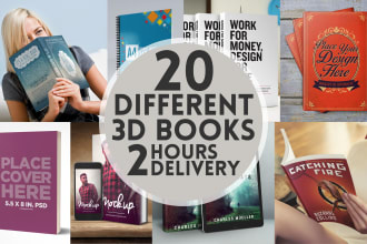 do 3d realistic book cover mockup