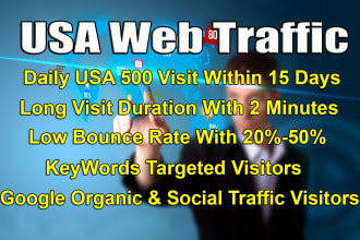 bring USA organic us web traffic long visit