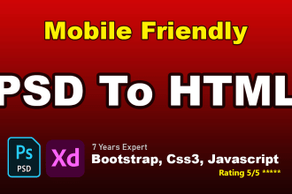make your PSD to HTML pixel perfect mobile friendly website