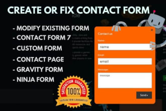 create or fix contact form 7, gravity form for your wordpress website
