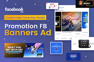 design high converting facebook ads, banner, cover