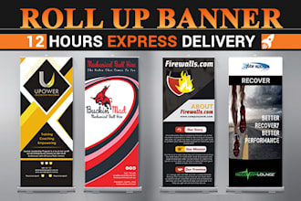design roll up banner,banner ads,web banner in 6 hrs