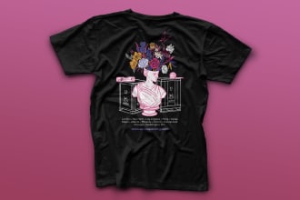 create a custom illustrated graphic t shirt design