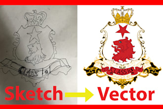 do clean vector tracing of any sketch or image and logo