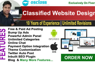 create classified website and classified mobile apps using osclass