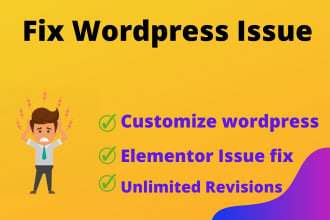 fix wordpress issues,error and do customization