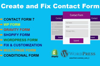 create or fix contact form 7, smtp issues in wordpress or shopify